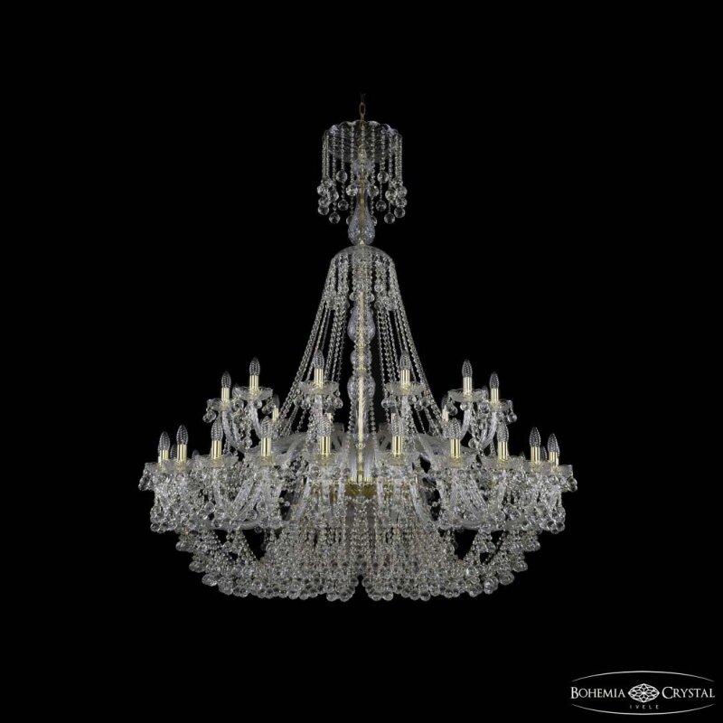Подвесная люстра Bohemia Ivele Crystal 1409 1409/24+12/530/XL-170 G