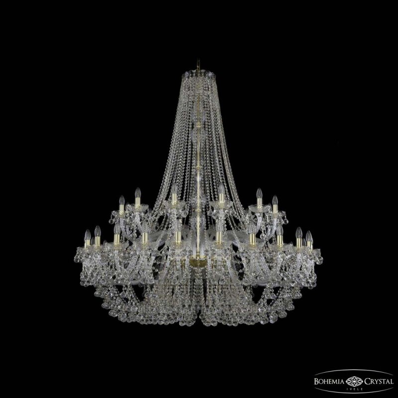 Подвесная люстра Bohemia Ivele Crystal 1409 1409/24+12/530/h-160 G