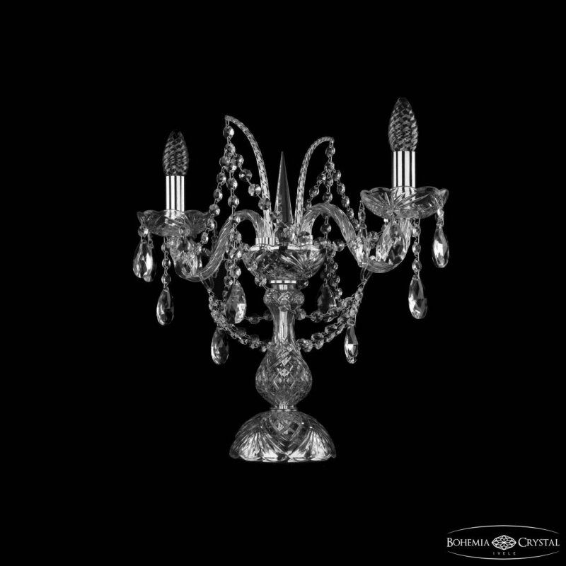 Настольная лампа декоративная Bohemia Ivele Crystal 1411 1411L/2/141-39 Ni