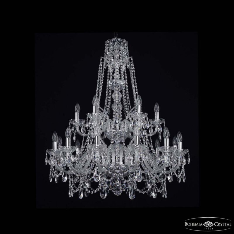 Подвесная люстра Bohemia Ivele Crystal 1411 1411/12+6/300/XL-99/2d Ni