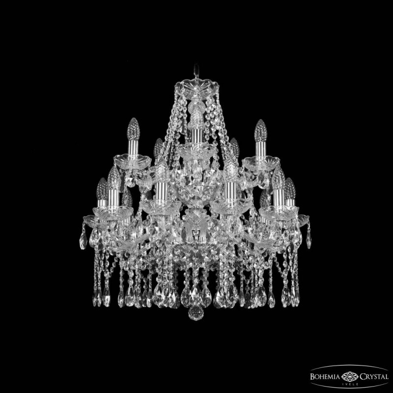 Подвесная люстра Bohemia Ivele Crystal 1413 1413/10+5/200/2d Ni