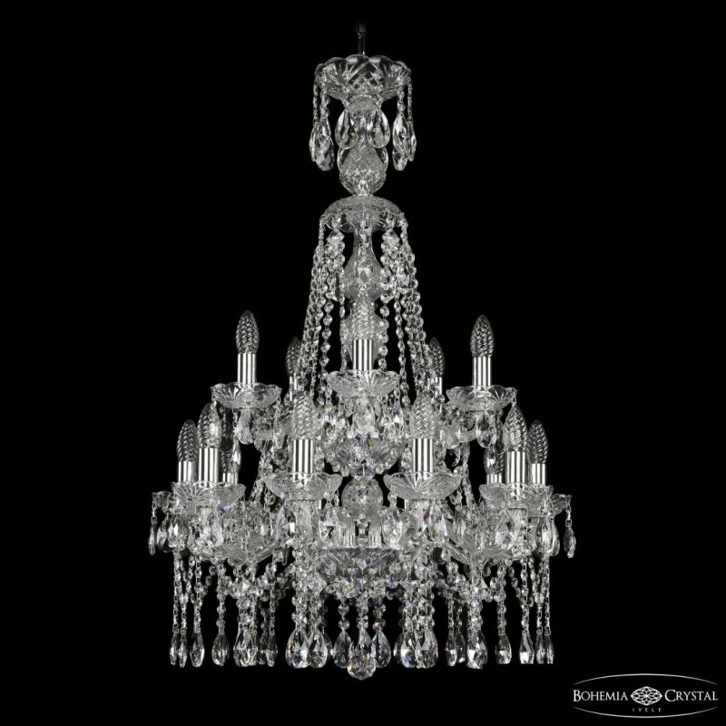 Подвесная люстра Bohemia Ivele Crystal 1413 1413/10+5/200/XL-90/2d Ni