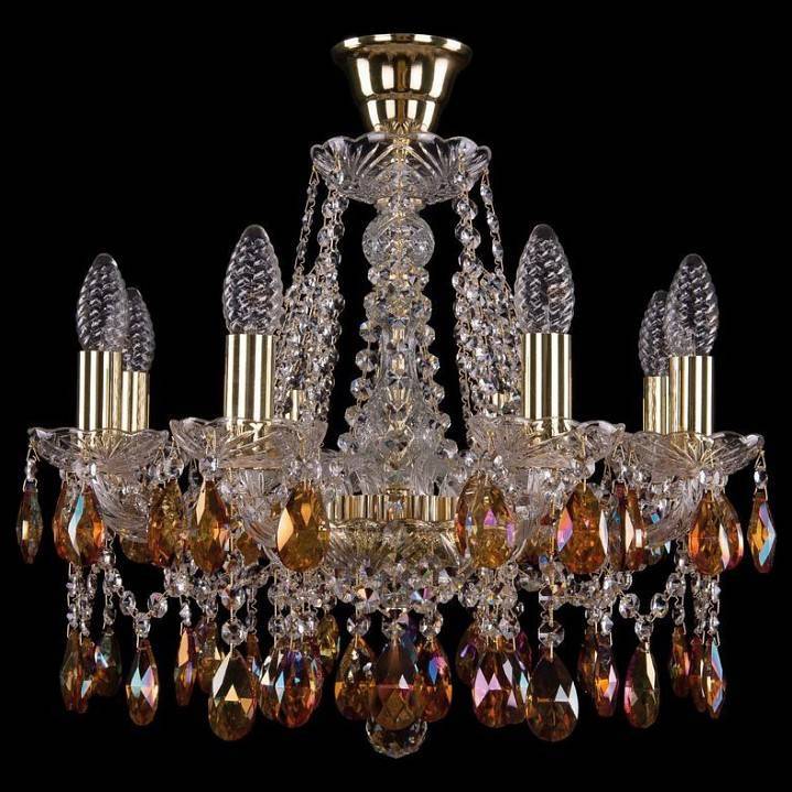 Подвесная люстра Bohemia Ivele Crystal 1413 1413/8/165/G/K711