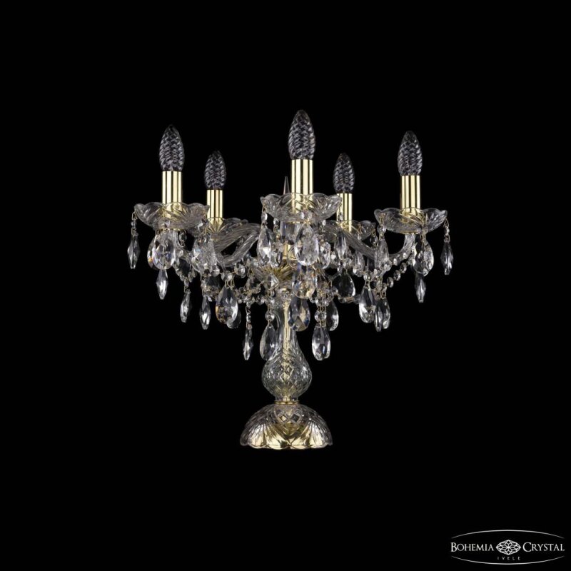 Настольная лампа декоративная Bohemia Ivele Crystal 1415 1415L/5/141-39 G