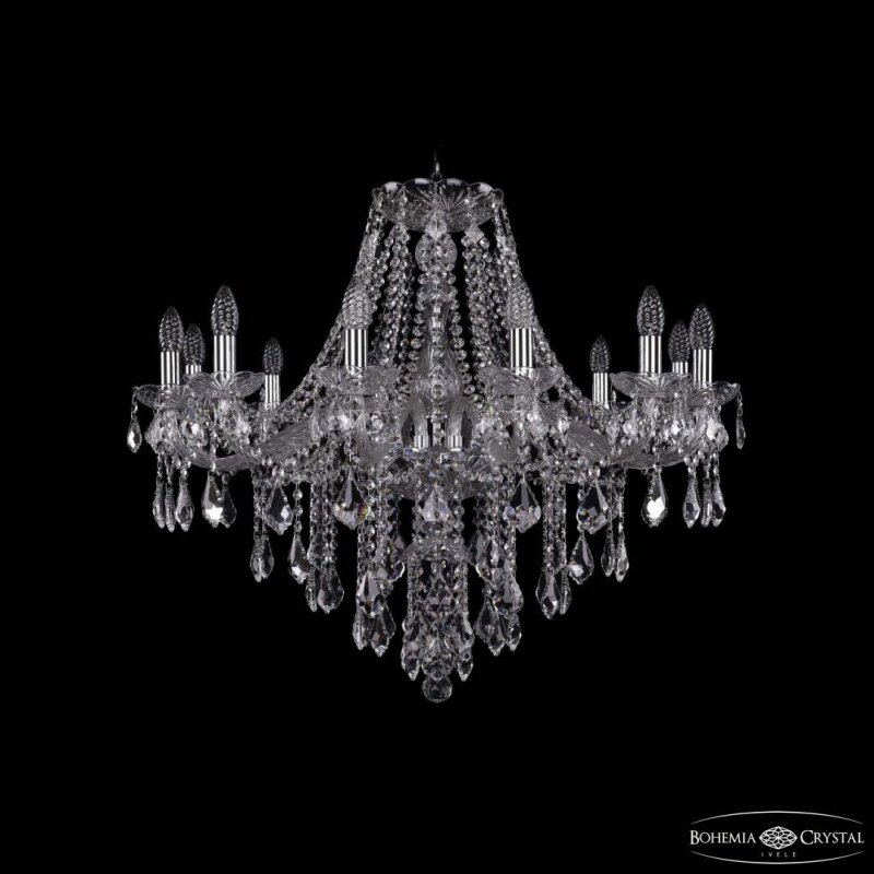 Подвесная люстра Bohemia Ivele Crystal 1415 1415/12/300 Ni Leafs