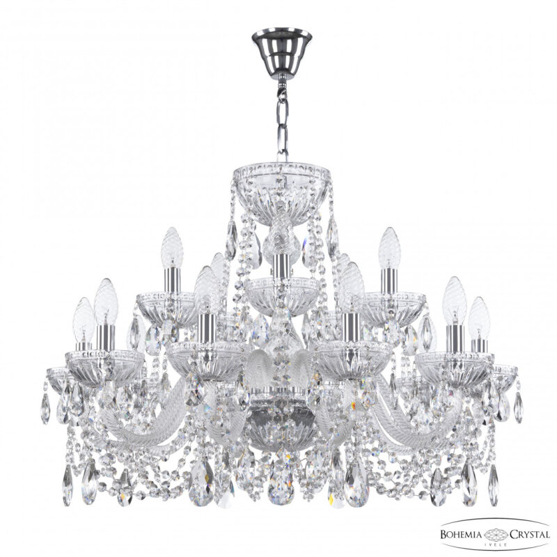 Подвесная люстра Bohemia Ivele Crystal 5402 5402/10+5/240 Ni Clear/M-1G