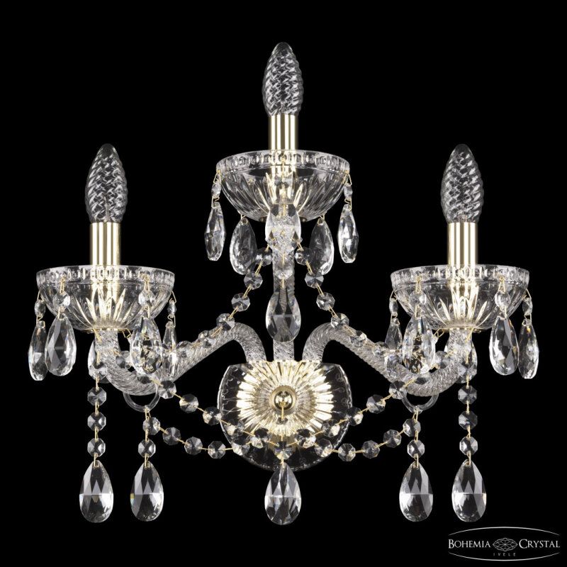 Бра Bohemia Ivele Crystal 5413 5413B/2+1/165 G Clear/M-1G
