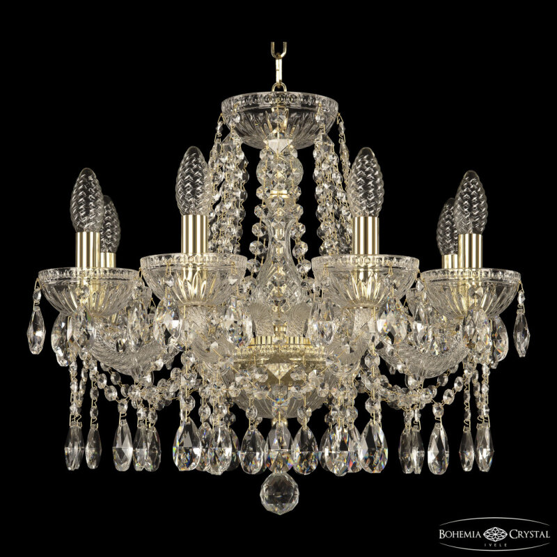 Подвесная люстра Bohemia Ivele Crystal 5413 5413/8/165 G Clear/M-1G