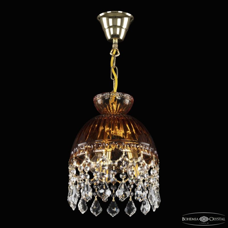 Подвесная люстра Bohemia Ivele Crystal 5478 5478/22 G Amber/M-1G Leafs