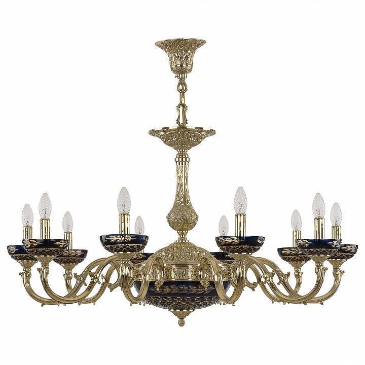 Подвесная люстра Bohemia Ivele Crystal 7201 72101P/10/300 G P Amber-Blue/H-1J