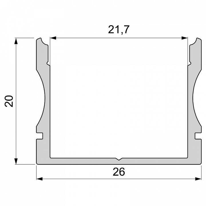 Профиль накладной Deko-Light AU-02-20 2000 мм серебристый 970201