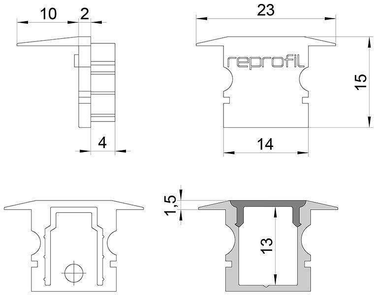Набор заглушек для профиля Deko-Light P-ET-02-08 белые 10 шт. 978121
