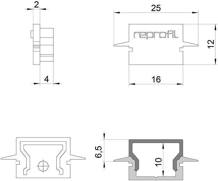 Набор из 10 заглушек для профиля Deko-Light H-ET-01-10 979041