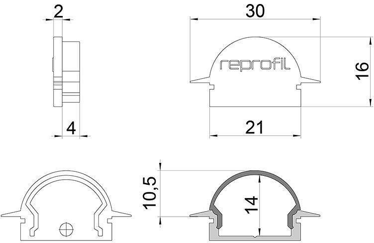Набор заглушек для профиля (10 шт.) Deko-Light R-ET-01-15 черный 979632