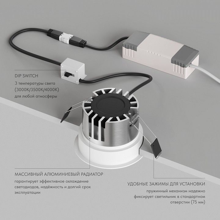 Встраиваемый светильник Denkirs SHINE GLOW DK2431-WH