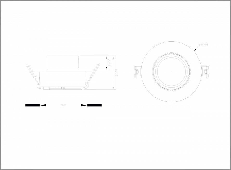 Встраиваемый светильник Denkirs Rond DK3120-WH