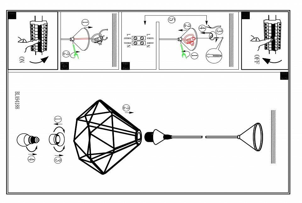 Подвесной светильник Eglo ПРОМО Tarbes 94194