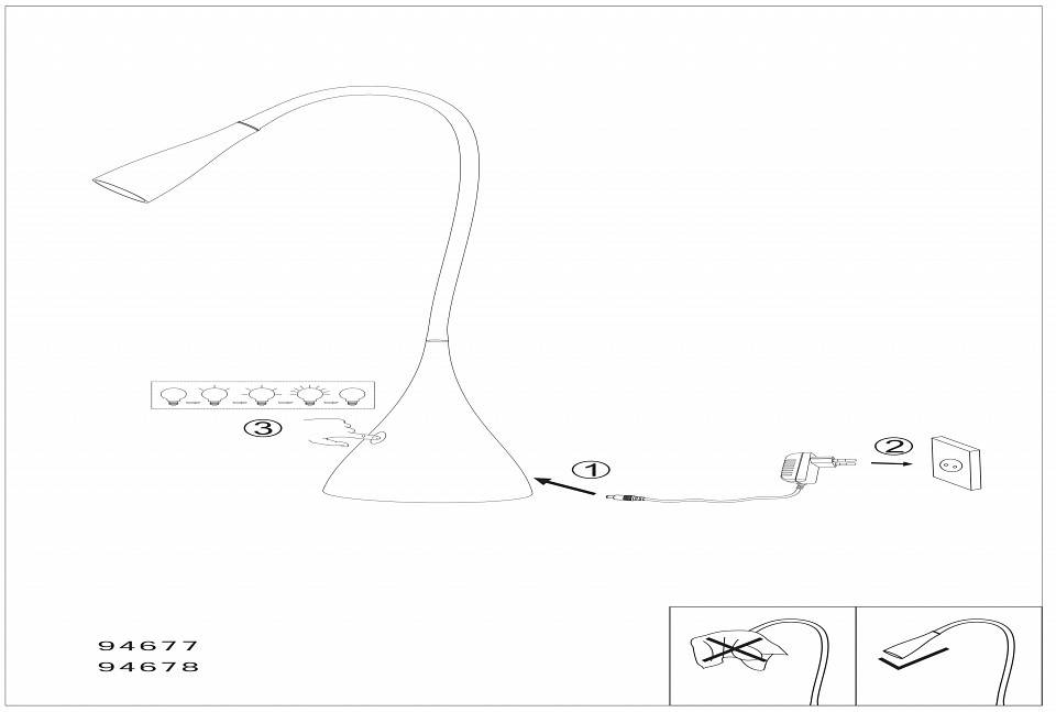 Настольная лампа офисная Eglo Snapora 4.5 Вт белая 94677