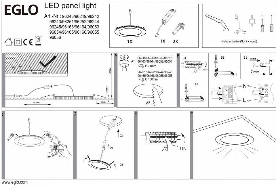 Встраиваемый светильник Eglo Fueva 1 96053