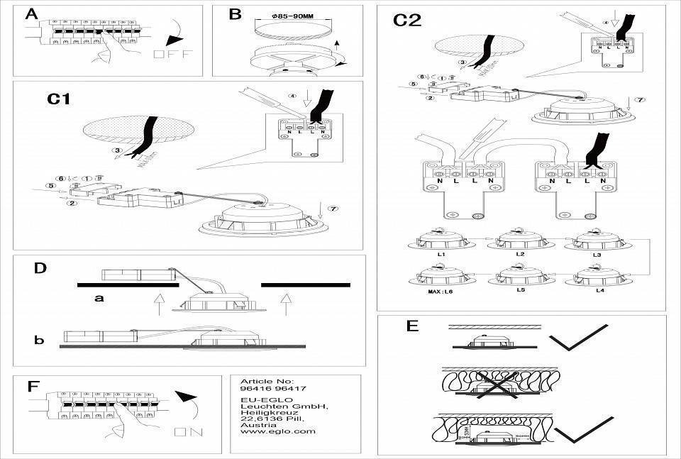 Встраиваемый светильник Eglo Pineda-IP LED 6 Вт IP44 82 мм хром 96416