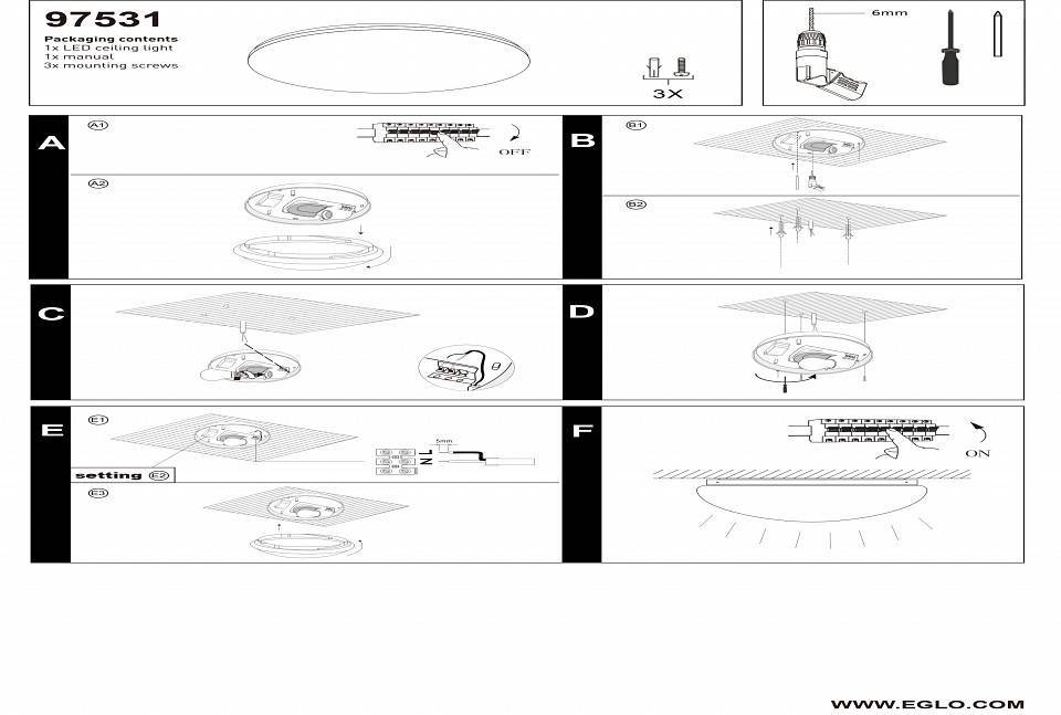Накладной светильник Eglo Bari-M 97531