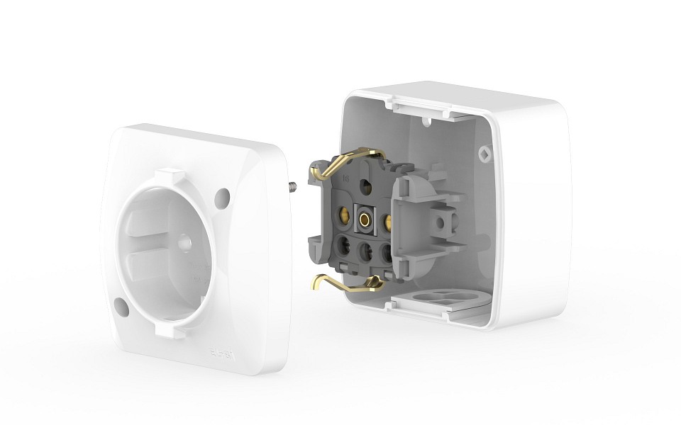 Розетка с заземлением Elbi Eleсtriс Alsu 7 504-010200-217