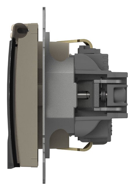 Розетка с заземлением с крышкой, без рамки Elbi Eleсtriс Zena Vega 609-010300-218