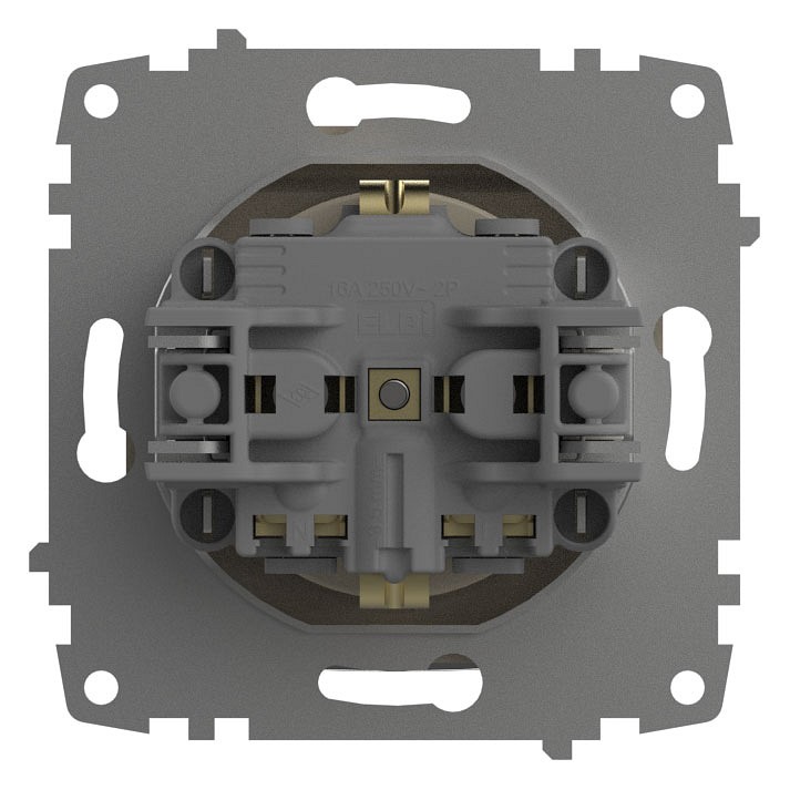 Розетка с заземлением с крышкой, без рамки Elbi Eleсtriс Zena Vega 609-010300-218
