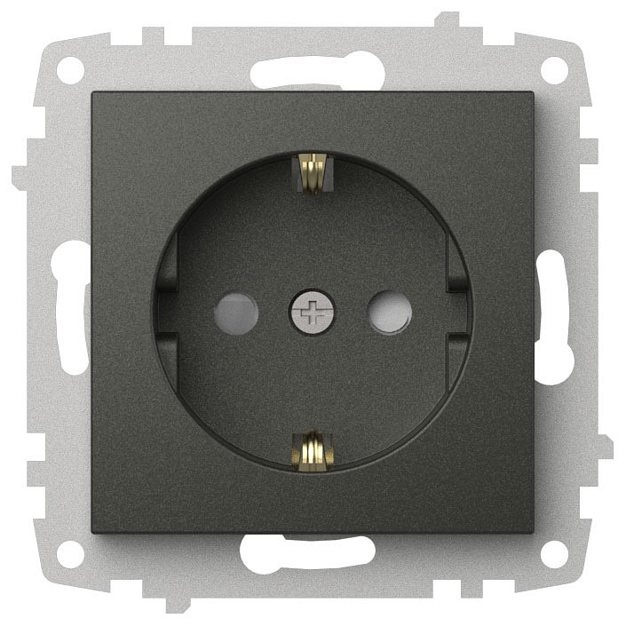 Розетка с заземлением и со шторкой, без рамки Elbi Eleсtriс Zena Vega 609-011100-243