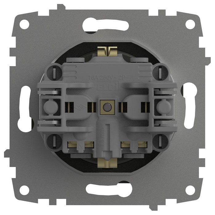 Розетка с заземлением и со шторкой, без рамки Elbi Eleсtriс Zena Vega 609-011100-243