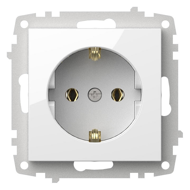 Розетка с заземлением, без рамки Elbi Eleсtriс Zena Vega 609-015600-217