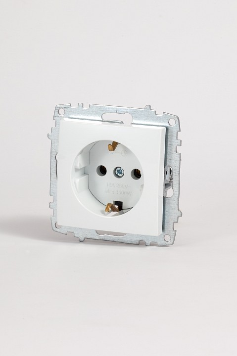 Розетка с заземлением, без рамки Elbi Eleсtriс Zena Vega 609-015600-217