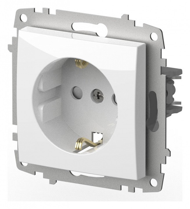 Розетка с заземлением и со шторкой, без рамки Elbi Eleсtriс Zena Vega 609-015600-243