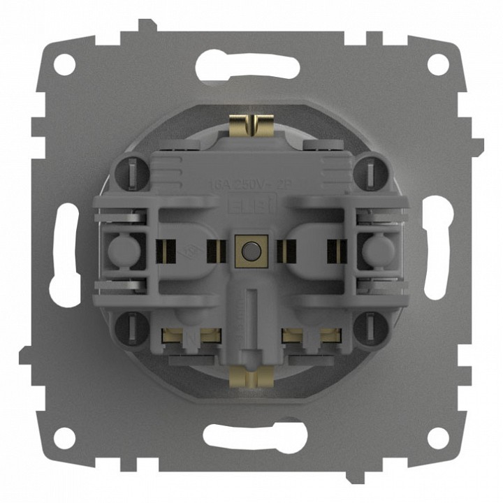 Розетка с заземлением и со шторкой, без рамки Elbi Eleсtriс Zena Vega 609-015600-243