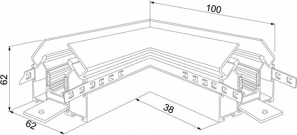 Соединитель угловой L-образный для накладных треков Elektrostandard Slim Magnetic a062151