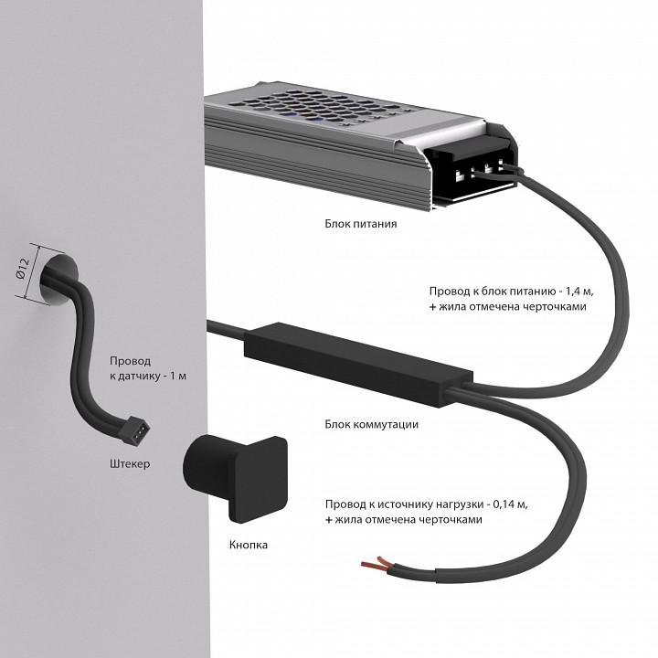 Диммер сенсорный накладной Elektrostandard Аксессуары для светодиодных лент 12/24V 95003/01