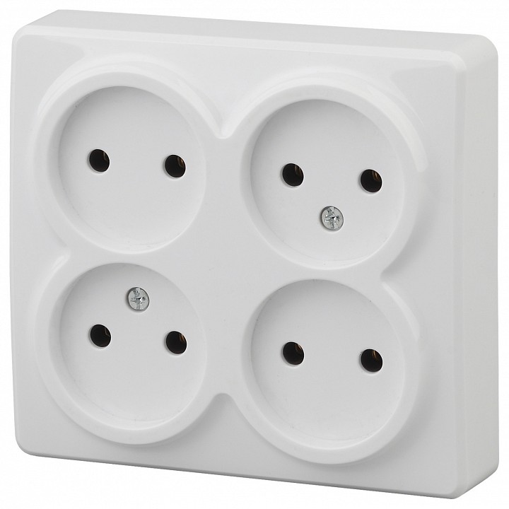 Розетка четверная без заземления Эра Эра Эксперт 11-2210-01