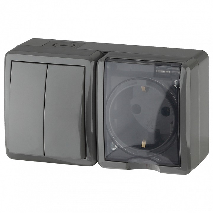 Блок с розеткой и выключателем Эра Эра Эксперт 11-7402-03