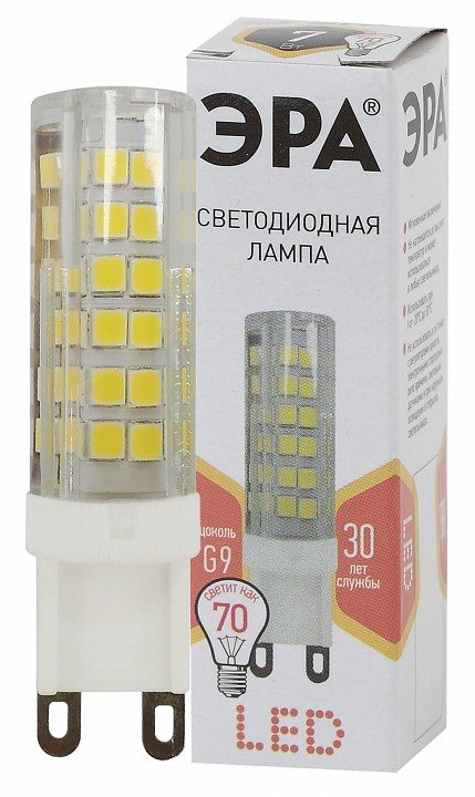 Лампа светодиодная ЭРА Стандарт G9 7 Вт 2700 К LED-JCD-7W-CER-827-G9