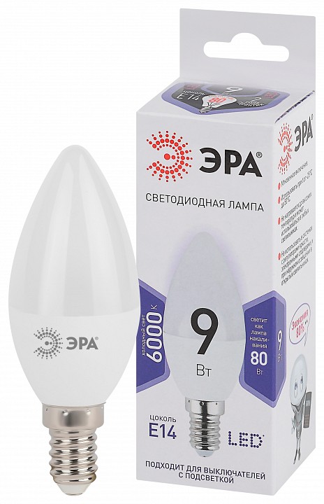 Лампа светодиодная Эра Стандарт LED B35-9W-860-E14