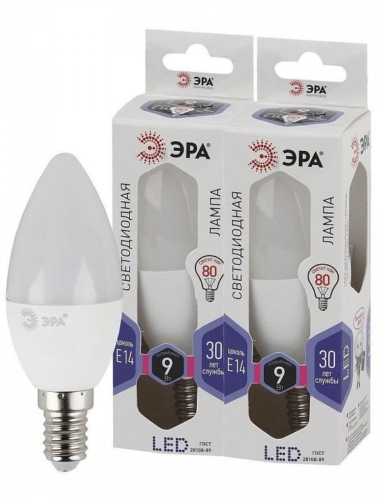 Лампа светодиодная Эра Стандарт LED B35-9W-860-E14