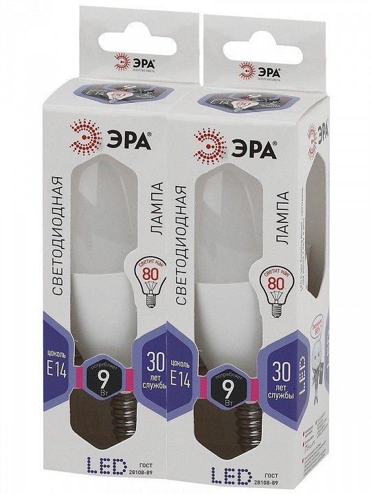 Лампа светодиодная Эра Стандарт LED B35-9W-860-E14