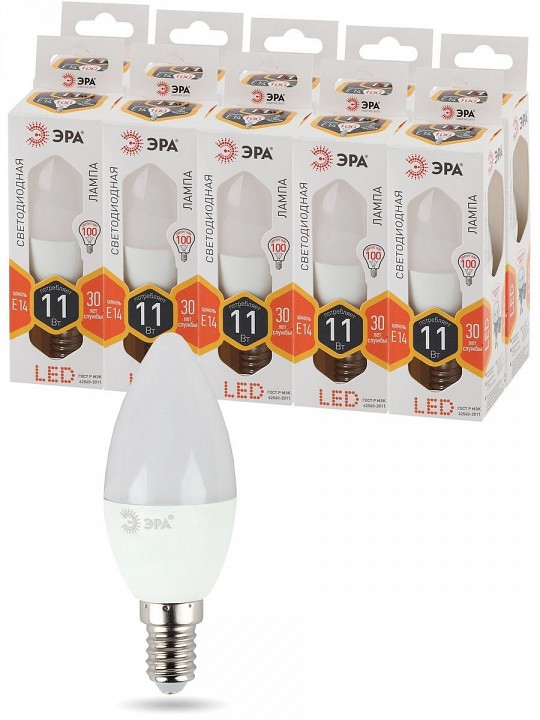 Лампа светодиодная Эра Стандарт LED B35-11W-827-E14
