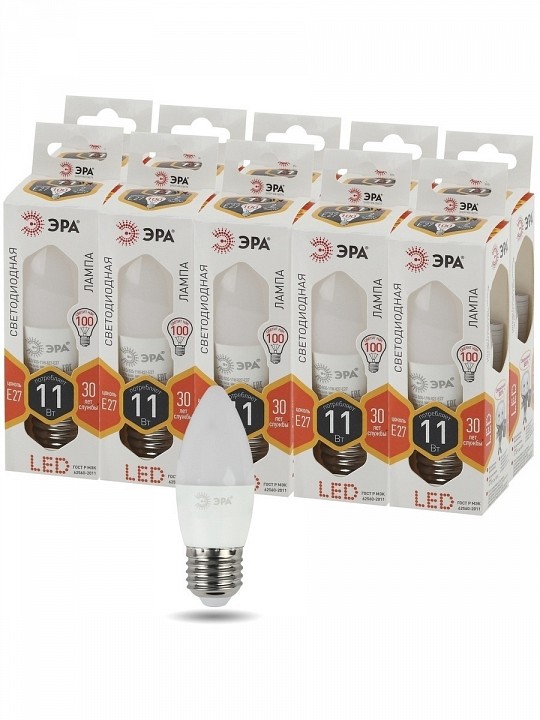 Лампа светодиодная Эра Стандарт LED B35-11W-827-E27