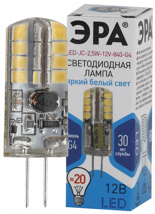 Лампа светодиодная Эра Стандарт LED JC-2,5W-12V-840-G4