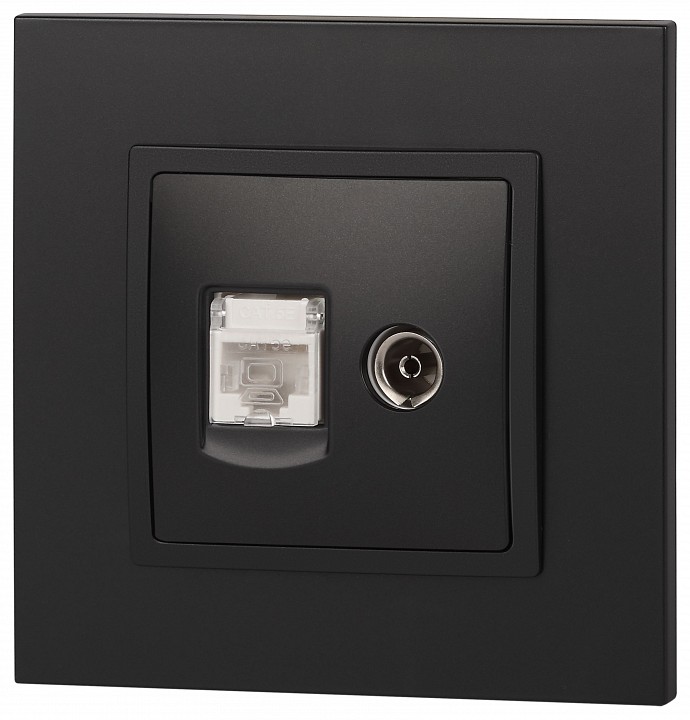 ТВ-розетка и розетка Ethernet RJ-45 без рамки Эра Эра Elegance 14-3110-05