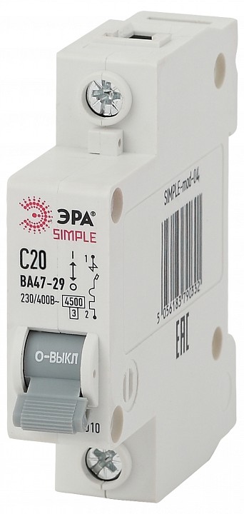 Автоматический выключатель 1P Эра ВА 47-29 SIMPLE-mod-04
