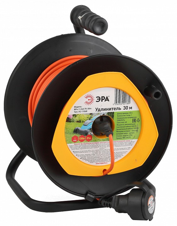 Удлинитель силовой ЭРА RPx-1-2x0.75-30m 1 розетка 30 м 2х0.75 мм² RPx-1-2x0.75-30m