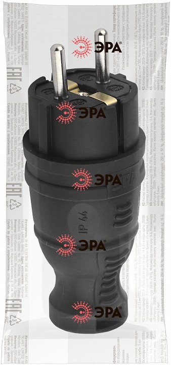 Вилка прямая с заземлением Эра  V8-B-IP44