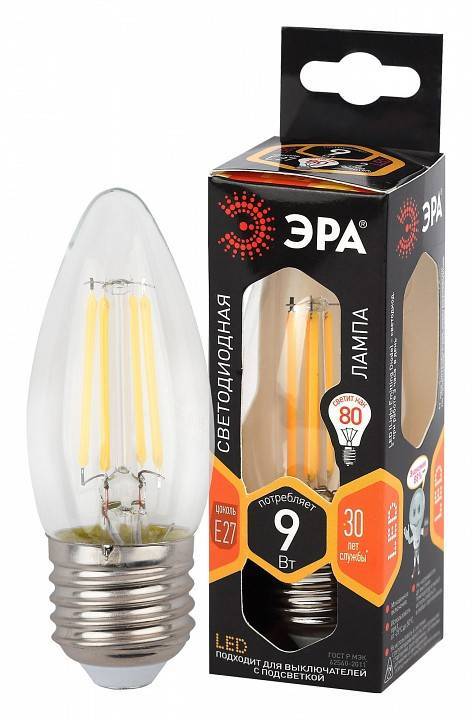Лампа светодиодная ЭРА E27 9 Вт 2700 K груша Б0046993